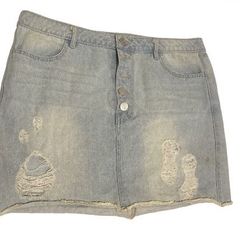 Refuge, Miniskirt Denim stretch Color:  blue  light  size: L