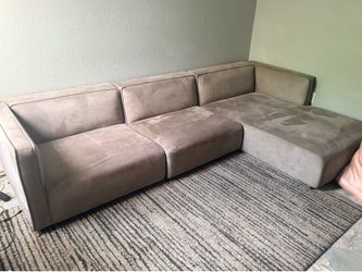 Suede Sofa Couch (Gray)