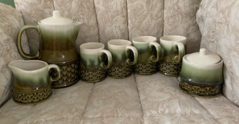 Antique ceramic Japanese tea set