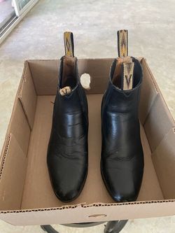 Black Leather Chelsea Western Ankle Boots