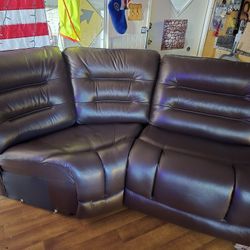 Genuine Brown LEATHER 2 Pc - -corner Unit $150