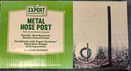 Expert Gardener Metal Hose Post Black, 39"