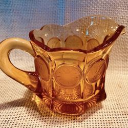 Vintage Fostoria Amber Glass Creamer. 
