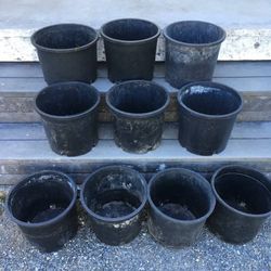 Lot of 10 Heavy Duty 3 to 4 Gallon Nursery Landscaping Flower Tree Pots