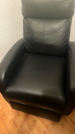 All black faux  leather recliner
