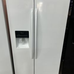 25 Cubic Foot White Side By Side Refrigerator 