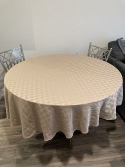 Cream color round food network table cloth-70 inches