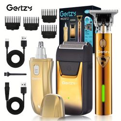 GERTZY Professional Men's Hair Clipper Shaver Set, USB Rechargeable, 36V Below, With Lithium Battery, Ideal For Barbers And Stylists, Perfect Holiday