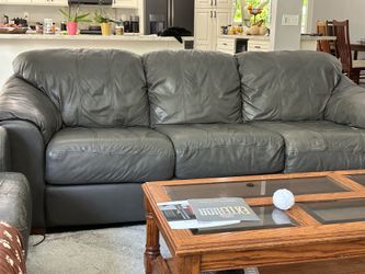 Genuine leather sofa and love seat