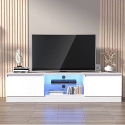 Cozy Castle White TV Stand for 55/60/65/70 Inch TV