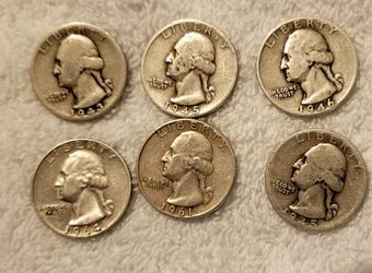 Early Washington Silver Quarters lot of Six