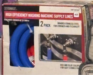 Everbilt 6 ft. Color-Coded, PVC-Coated Stainless Steel High-Efficiency Washing Machine Fill Hose with 90-Degree Elbow (2-Pack)