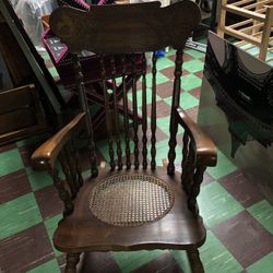 1975 Mint Condition Cane Seat Rocking Chair