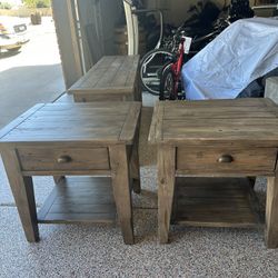 Reclaimed Wood End Tables 