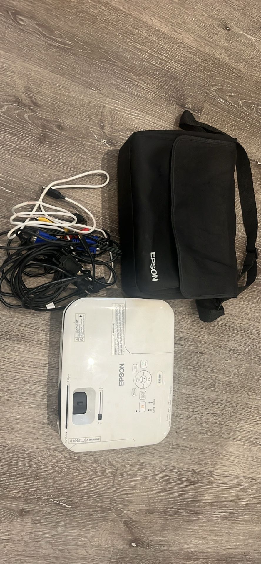 Epson Projector With Case & Attachments 