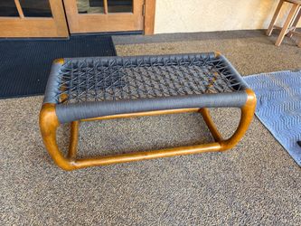 West Elm John Vogel Woven Bench - Charcoal / Acorn