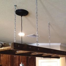 Farmhouse Ladder Pot Rack, Rustic Pot and Pan Holder, Wood stained Plant storage, Ceiling Rustic Pot rack