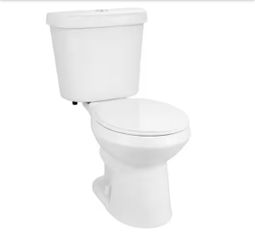 Glacier Bay 12 in. Rough in 2-Piece 1.0 GPF/1.28 GPF Dual Flush Round Toilet in White, Seat Included