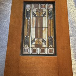 Wood Coffee Table with Stained Glass Inlay 48x24