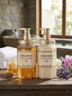 &honey Deep Moist Shampoo 1.0 & Conditioner 2.0 Set Made in Japan Organic Honey