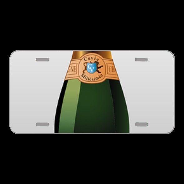 License Plate Novelty Car Front Champagne Bottle Drink Beverage