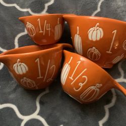 Fall Pumpkin Ceramic  Measuring Cups 