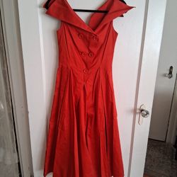 Red 1950's Swing Dress