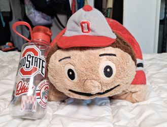 Ohio State Buckeyes Fan Bundle Brutus Pillow Pal Plush & 16.6oz Water Bottle