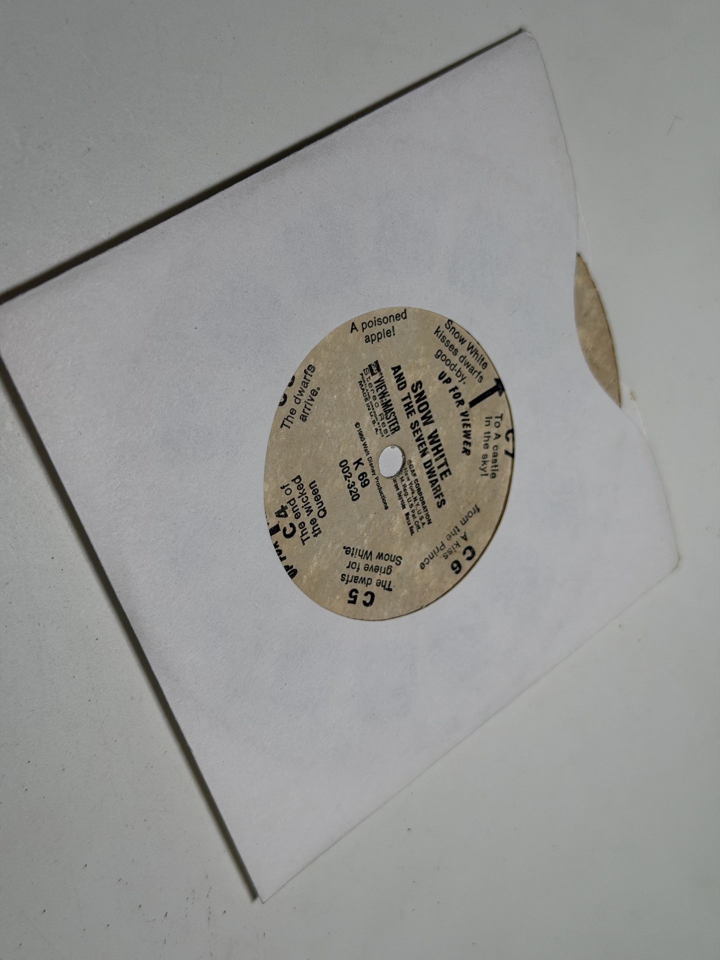 VINTAGE VIEW-MASTER DISNEY SNOW WHITE AND THE SEVEN DWARFS REEL K-6200 3D