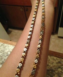 Two Tone Bike Necklace 30 inch.