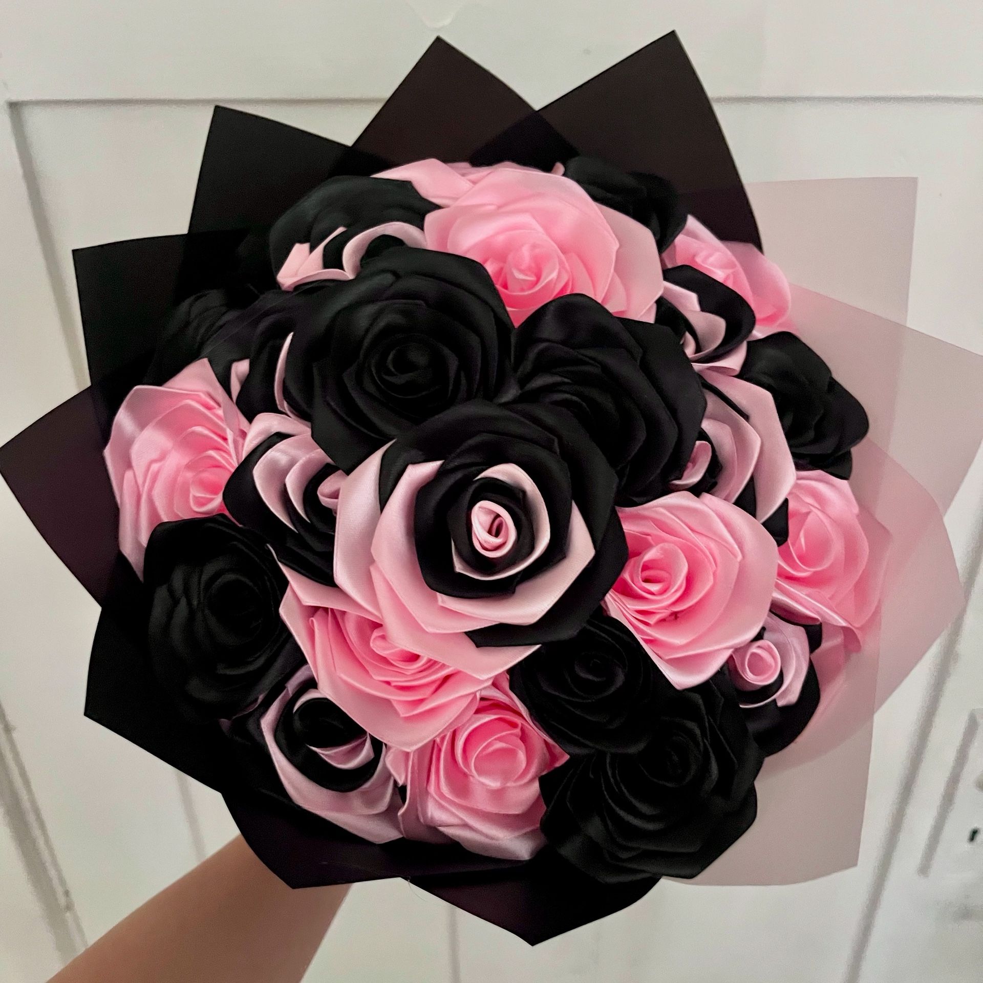 Black And Pink Forever Roses