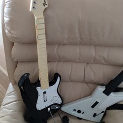 Two Guitars, Controllers for Xbox Rock Band Guitar Hero 