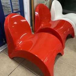 New 2 Red Patio Chair Lounge Chair Pool Chair Outdoor Furniture 