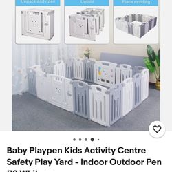 Baby Toddler Playpen Activity Center Indoor Outdoor Pen 75”x75”x25”