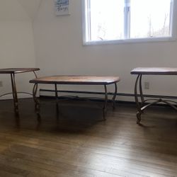 2 Side tables and Coffee table stone (Set of 3)