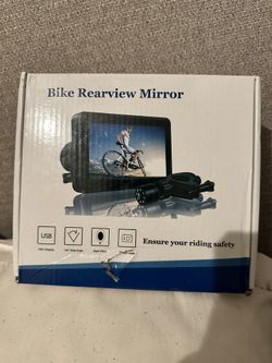 FEISIKE Handlebar Bike Mirror, Bicycle Rear View camera with 4.3'' HD Night Vision Function, 145° Wide Angle View, Adjustable Rotatable Bracket, Compa