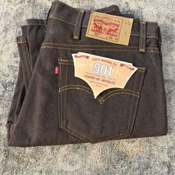 Levi’s 501 Original Fit Jeans Men’s W40 L32 Button Fly Straight Leg Brown Denim