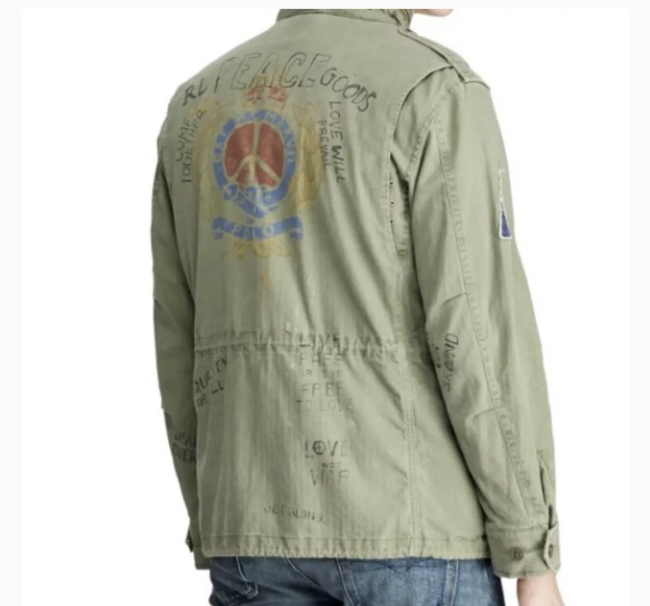 Polo Ralph Lauren M-67 Peace Military Field Jacket Combat Green 