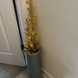 Tall Vase with Yellow Flowers