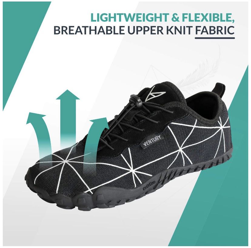 Zero Barefoot Trail Running Shoes - Minimalist Runners with Wide Toe Box, Zero Drop Sole and Odor-Free Insole with Real Silver for Men and Women