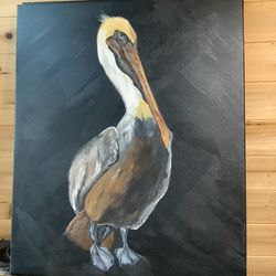 Handsome Pelican Original Painting 