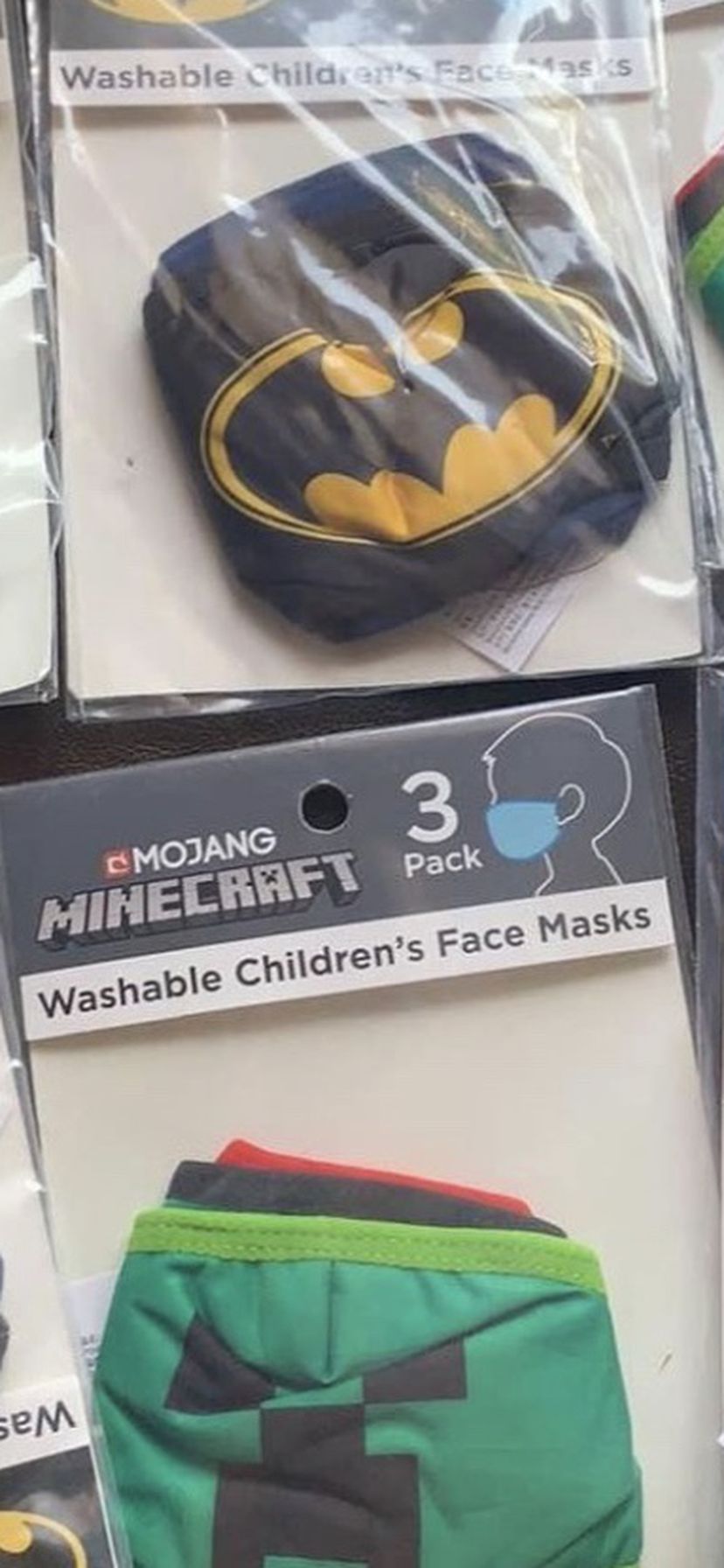 Washable children face masks