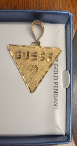 Guess Gold Triangle Logo Pendant