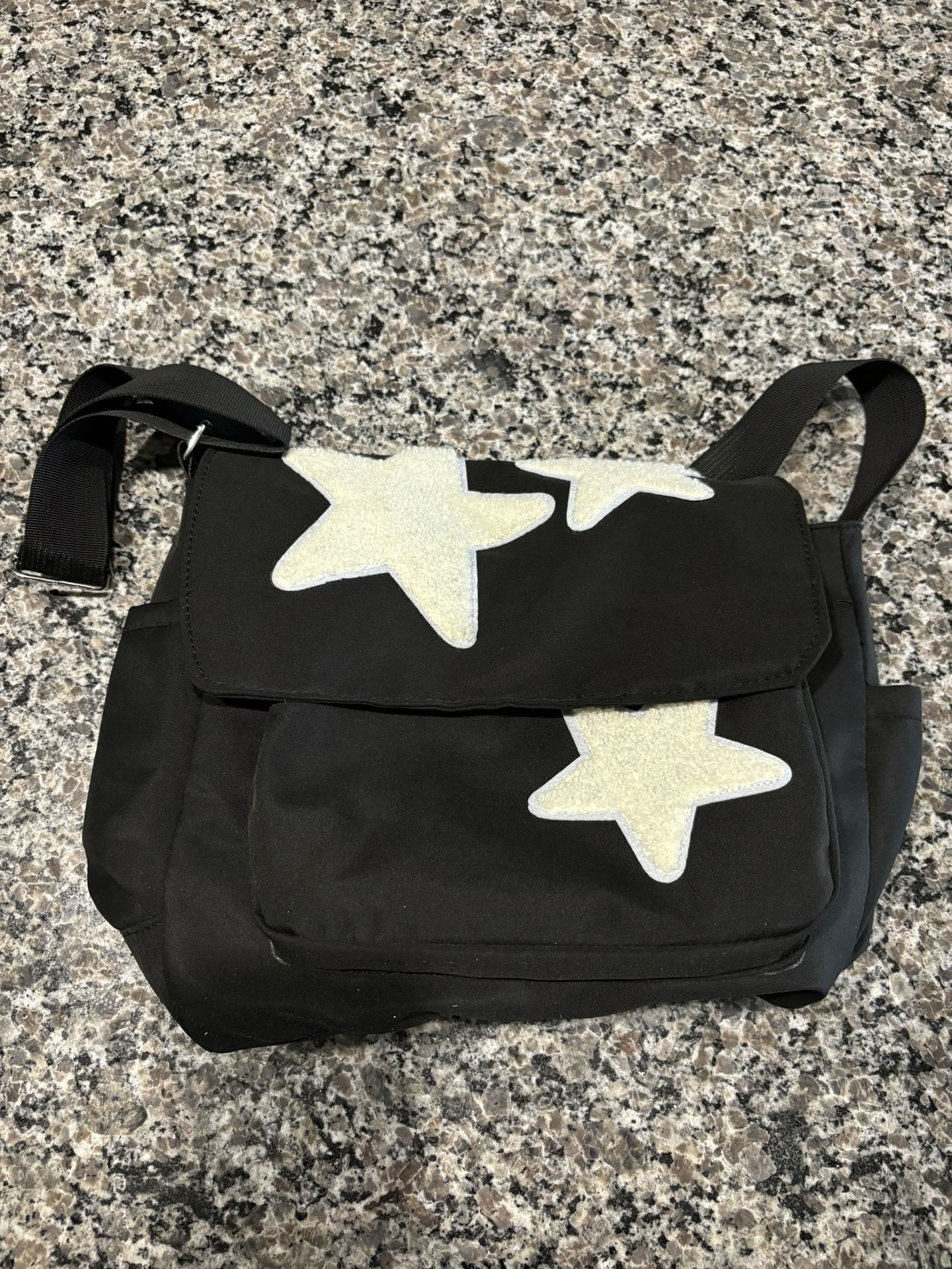 Nylon Tote Bag With Star Pattern