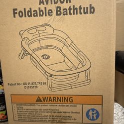 AVIDOR Baby Bathtub,Collapsible Bathtub for Newborn to Toddler,Durable Essential Infant Bath Tub,Portable Travel Baby Tub with Soft Cushion,No-Slip Ha