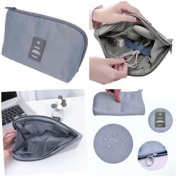 Gray Electronics & Cord Organizer Waterproof Portable Storage Pouch/ Travel Case