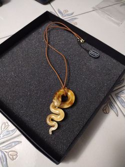 Vintage Venetiaurum Murano Glass Snake Pendant
