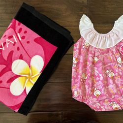 New with tag. 6M Hello Kitty from Sanrio. New beach/pool towel, 59” x 30”. Cute set