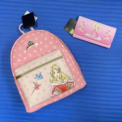 Loungefly Disney Sleeping Beauty Mini Backpack and Sleeping Beauty Wallet - NWT 