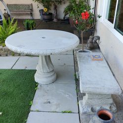 Cement Bench And Table
